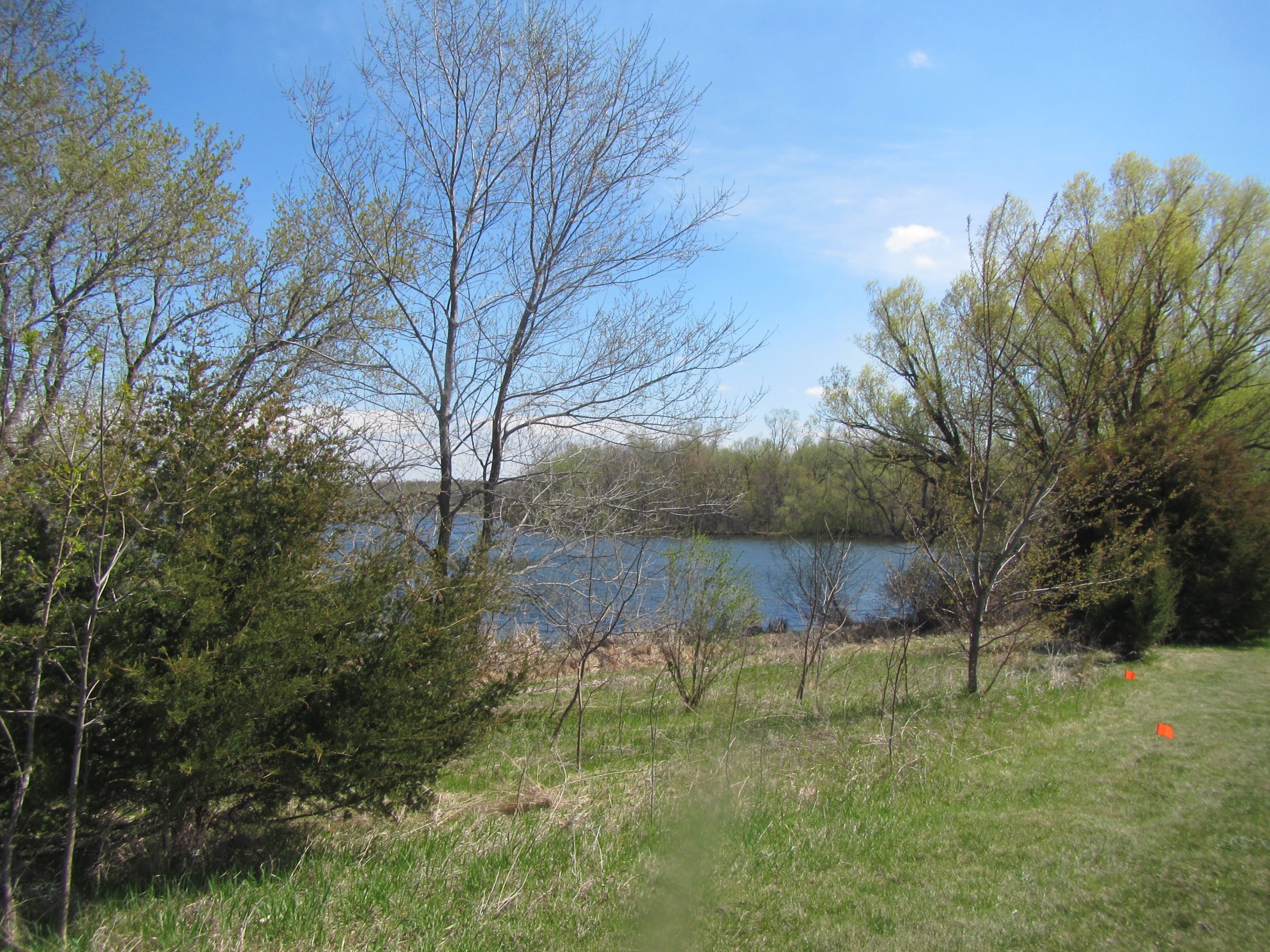 Image slide of Fish Lake shoreline in May 2019 before restoration.
