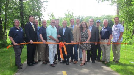 Image slide of Ribbon Cutting at Arctic Lake Restoration Project
